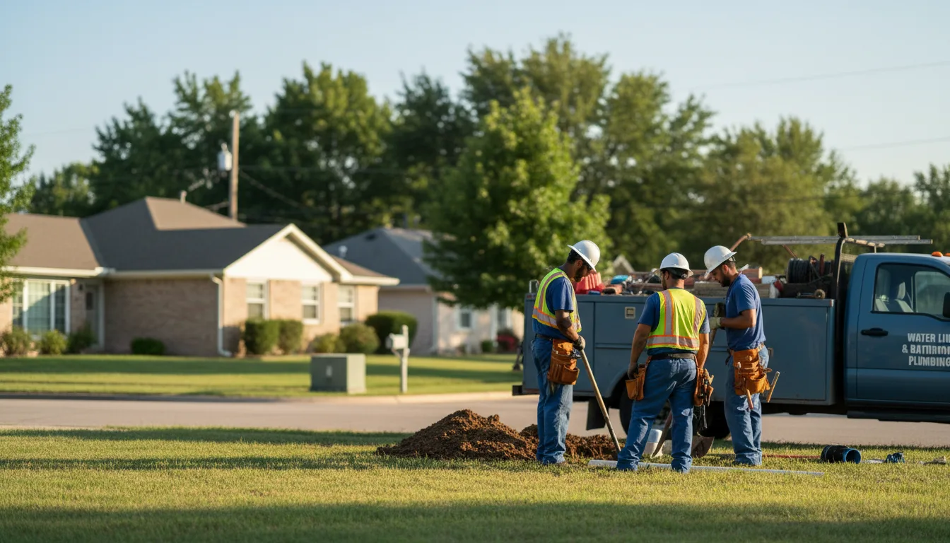 Residential water line and bathroom plumbing service in Lexington, TX